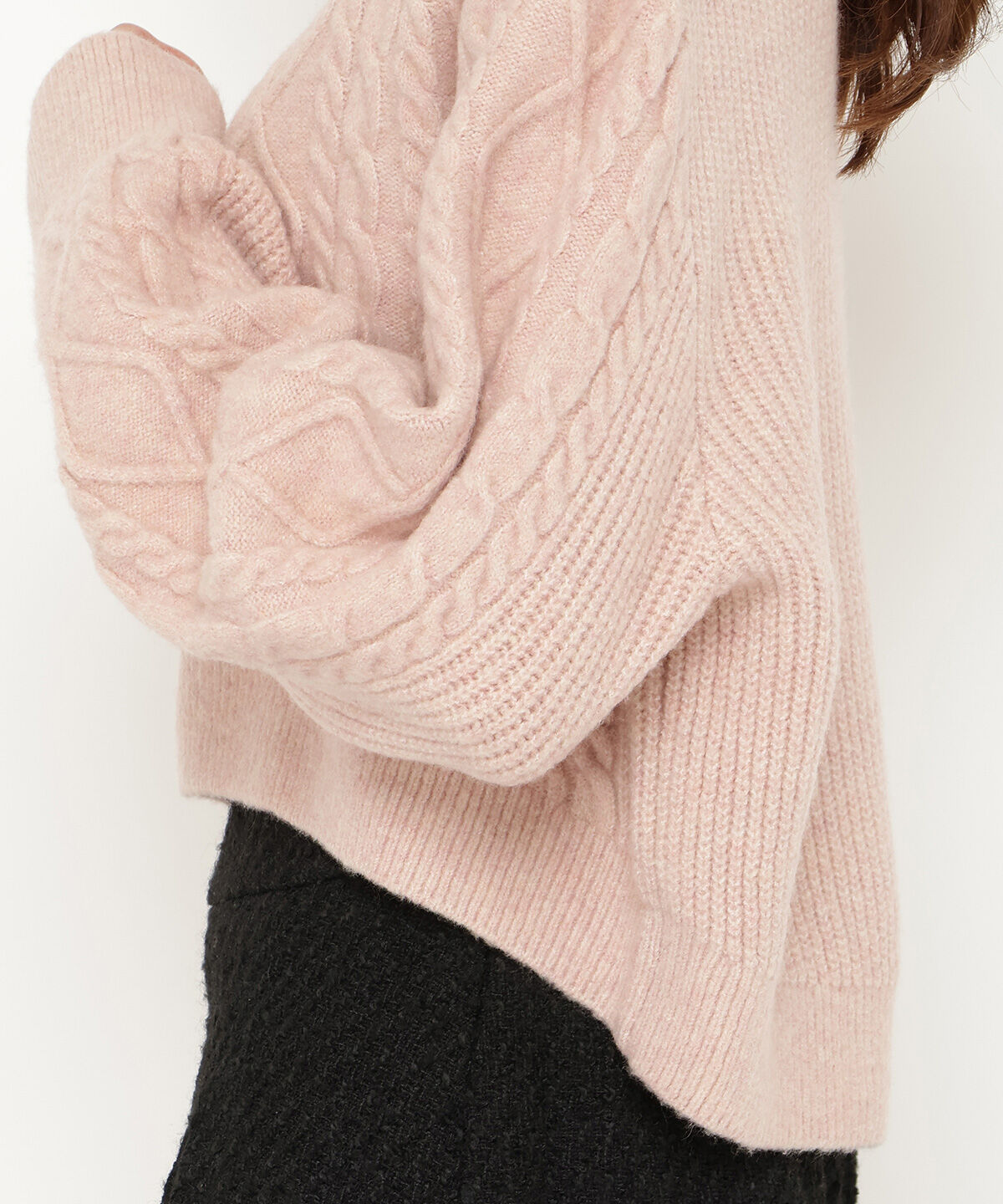 アンドクチュール「ミルドライクケーブルタートルネックプルオーバー」|ニット・セーター|