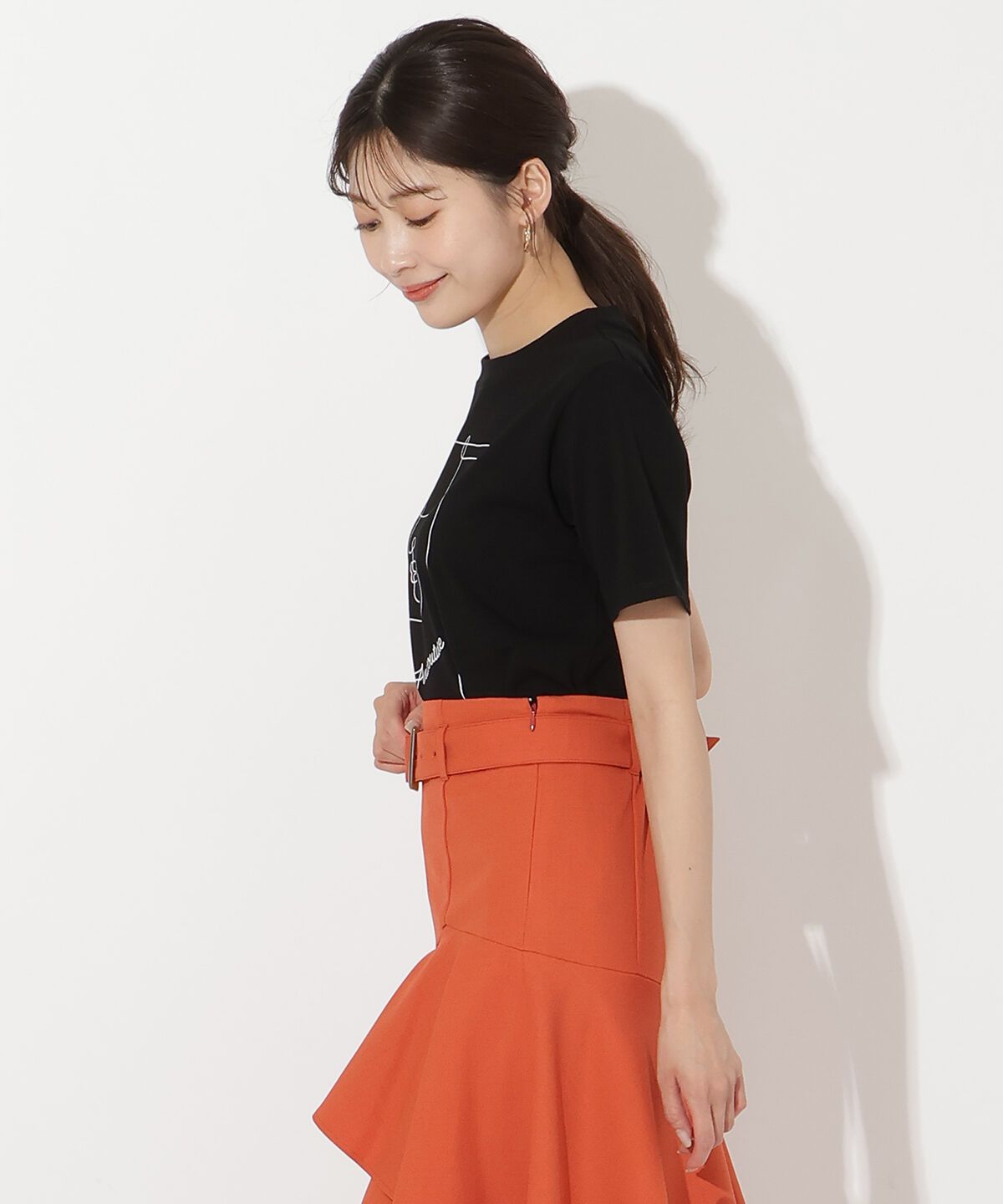 アンドクチュール「モダンフェイスプリントTシャツ」|Tシャツ・カットソー|