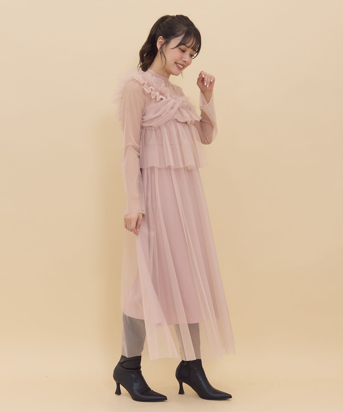 REDYAZEL「チュールレイヤードワンピース」|ワンピース|