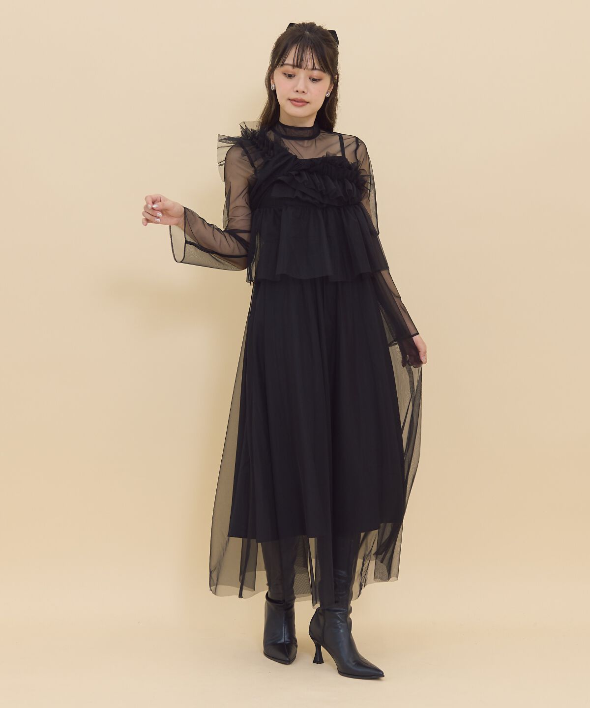 REDYAZEL「チュールレイヤードワンピース」|ワンピース|