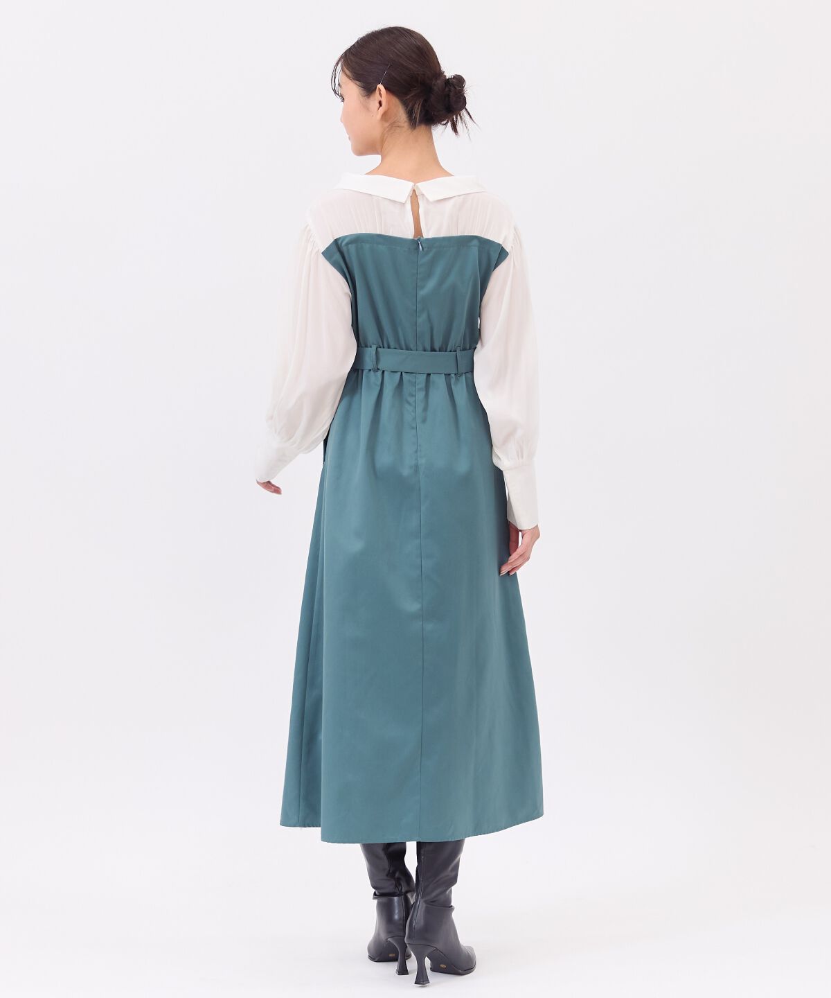 REDYAZEL「シャツレイヤードベアワンピース」|ワンピース|