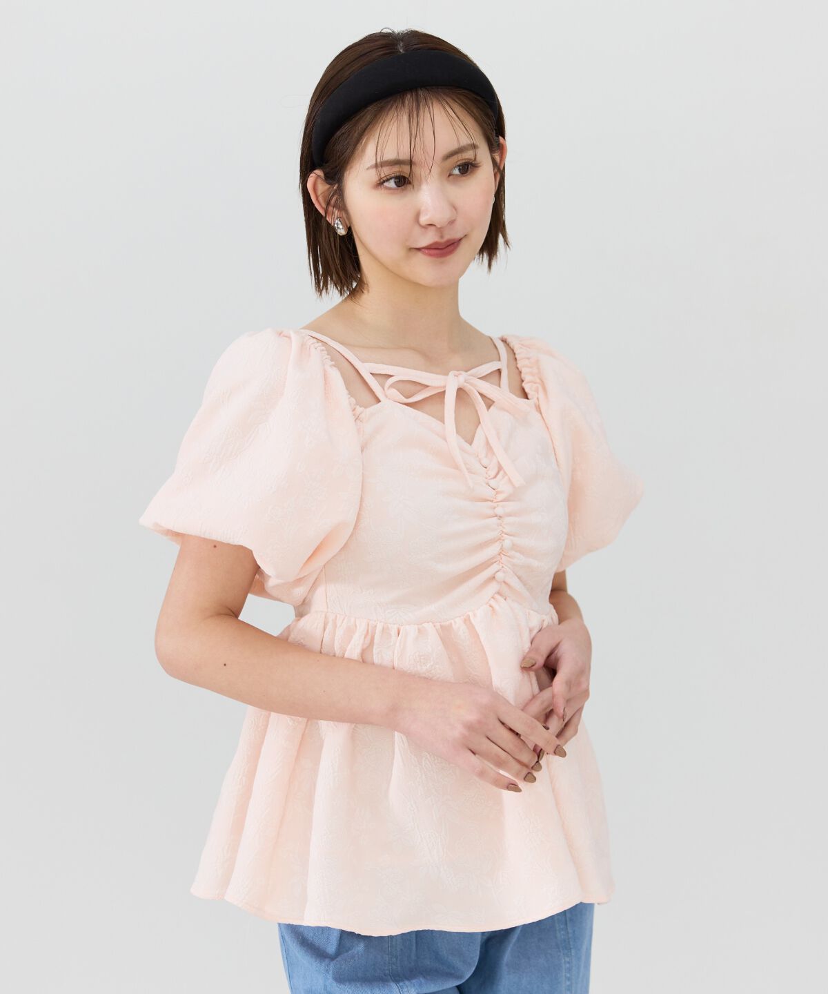 REDYAZEL「２WAYジャガードペプラムトップス」|シャツ・ブラウス|