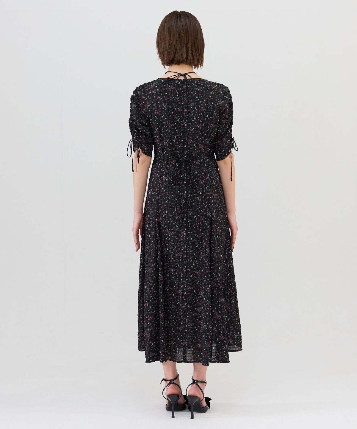 REDYAZEL「フラワープリントシャーリングワンピース」|ワンピース|