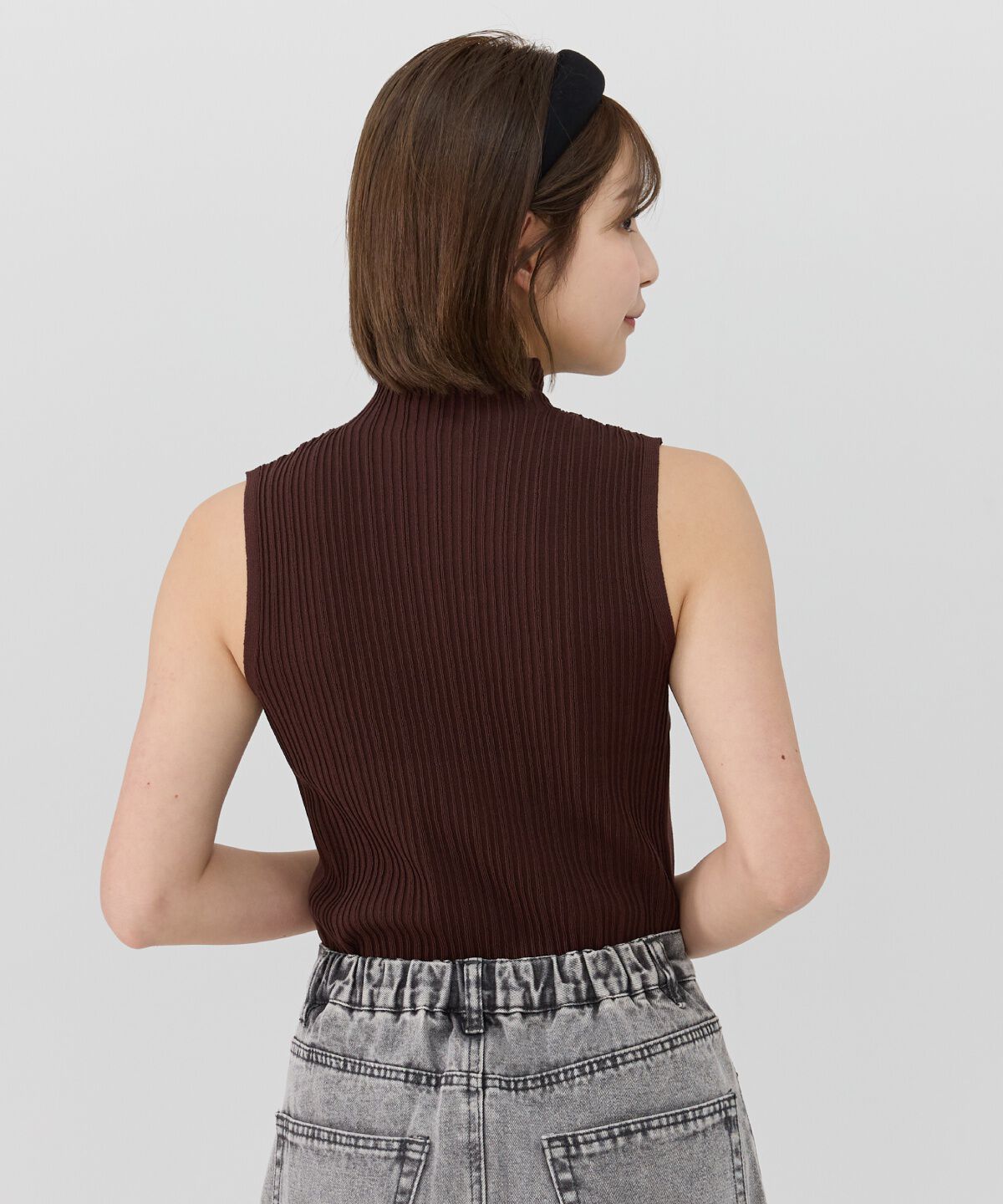 REDYAZEL「ハート刺繍ノースリーブリブニット」|ニット・セーター|