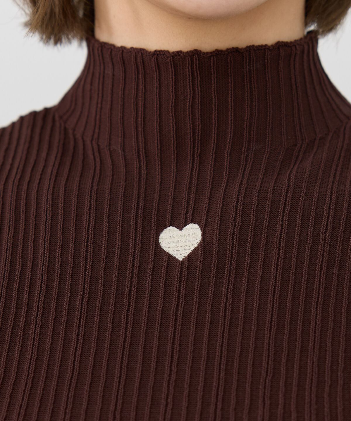 REDYAZEL「ハート刺繍ノースリーブリブニット」|ニット・セーター|