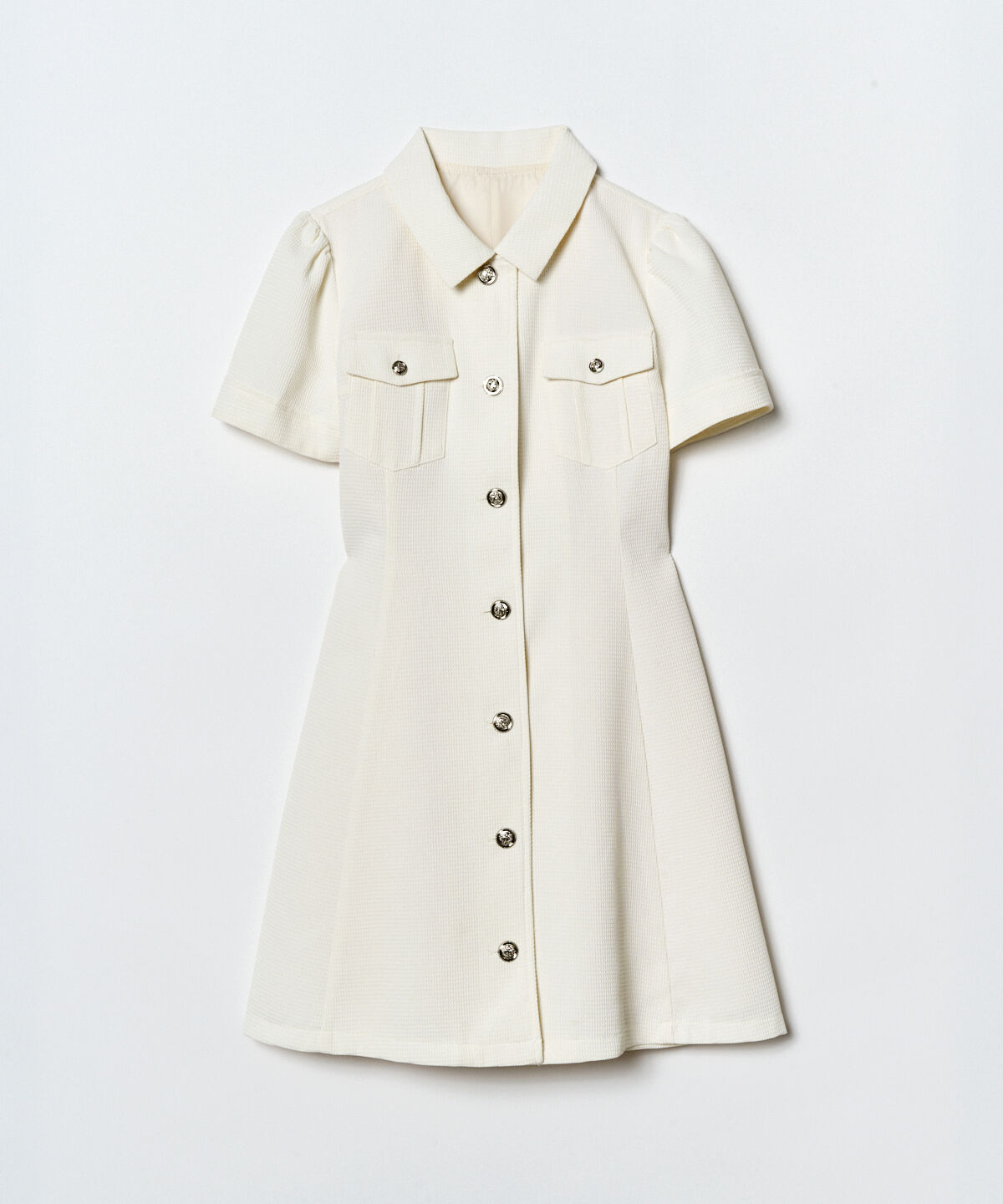 REDYAZEL「エンブレムボタンワッフルシャツワンピース」|ワンピース|