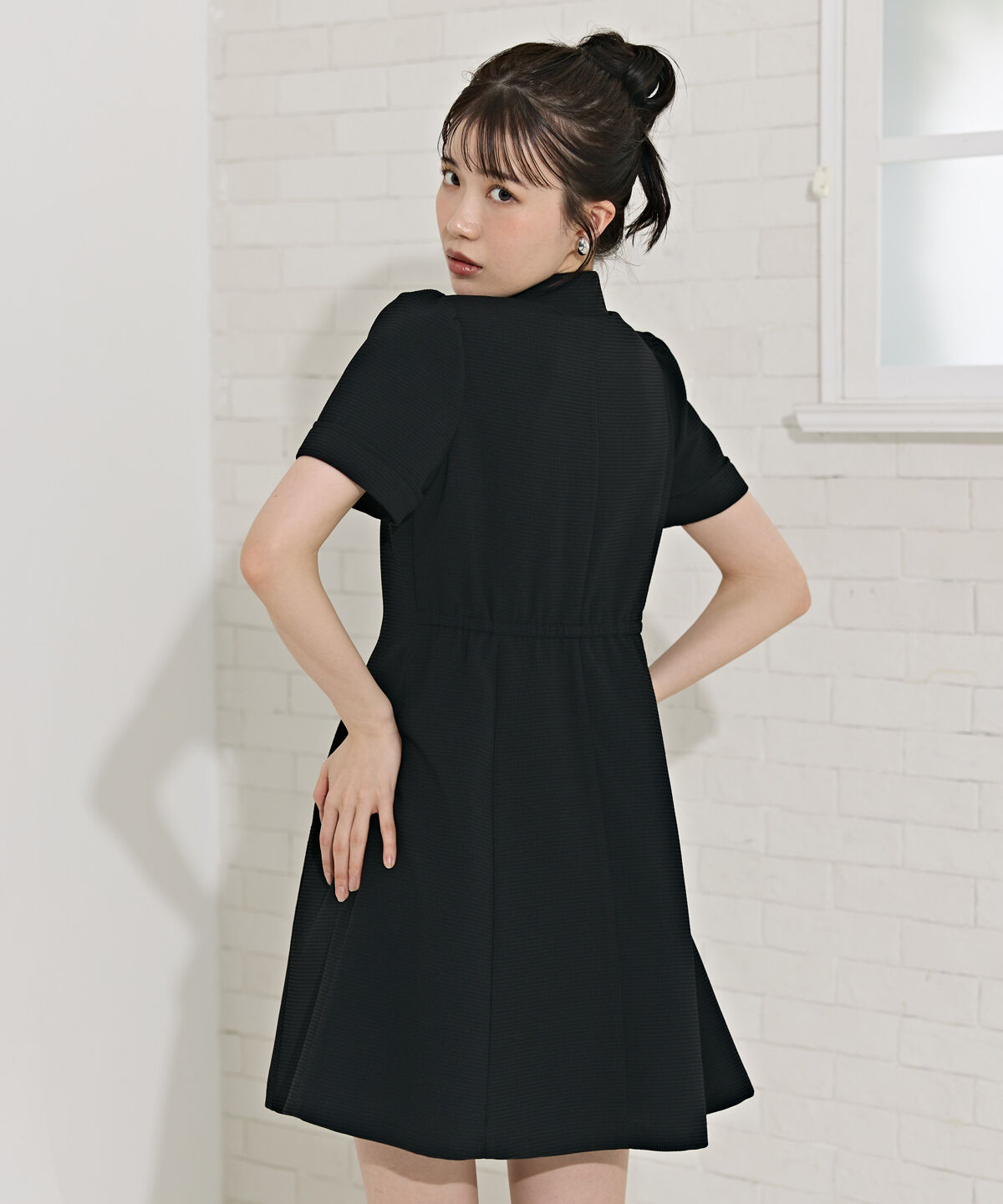 REDYAZEL「エンブレムボタンワッフルシャツワンピース」|ワンピース|