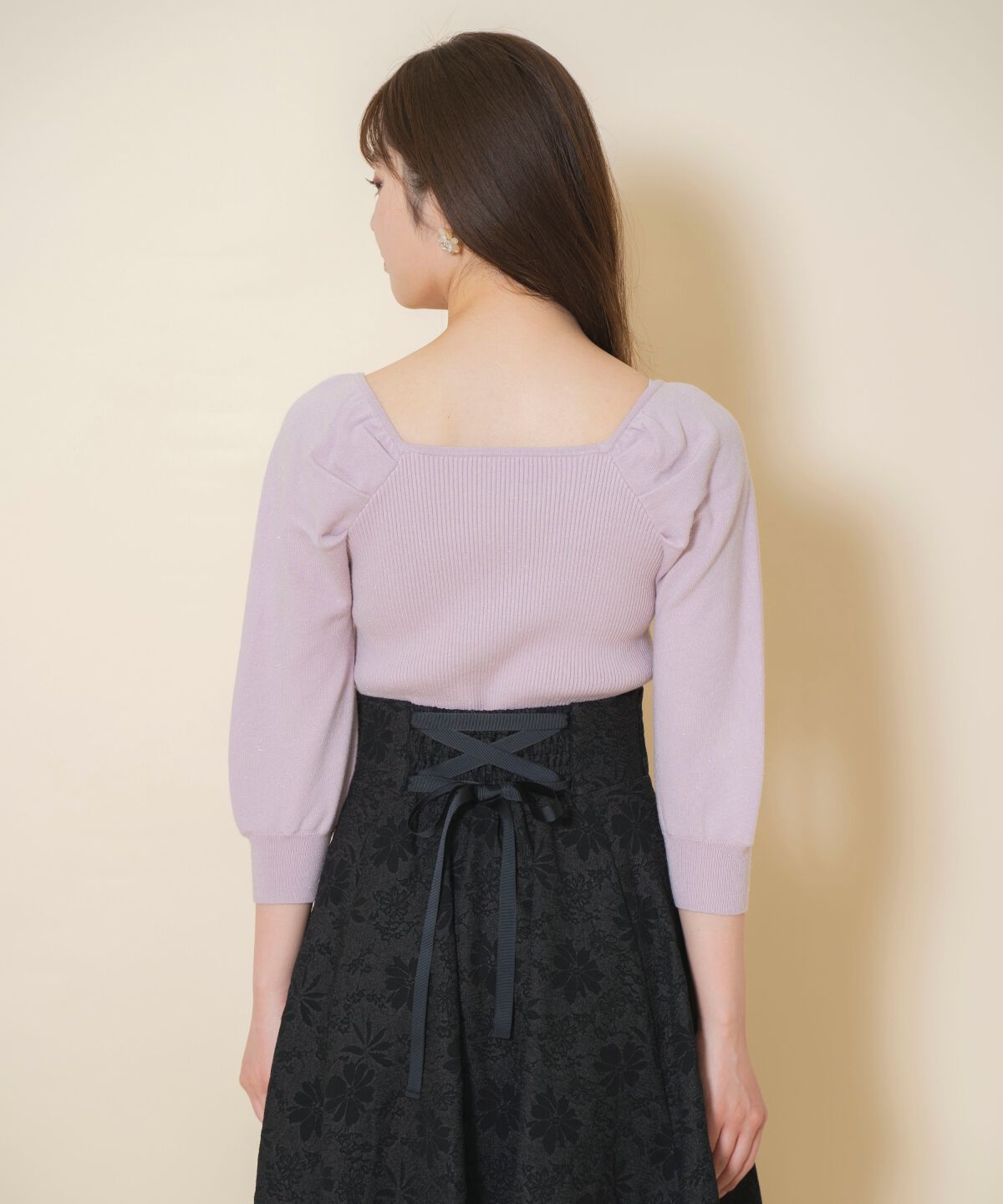 WILLSELECTION「パール装飾パフニットプルオーバー」|ニット・セーター|