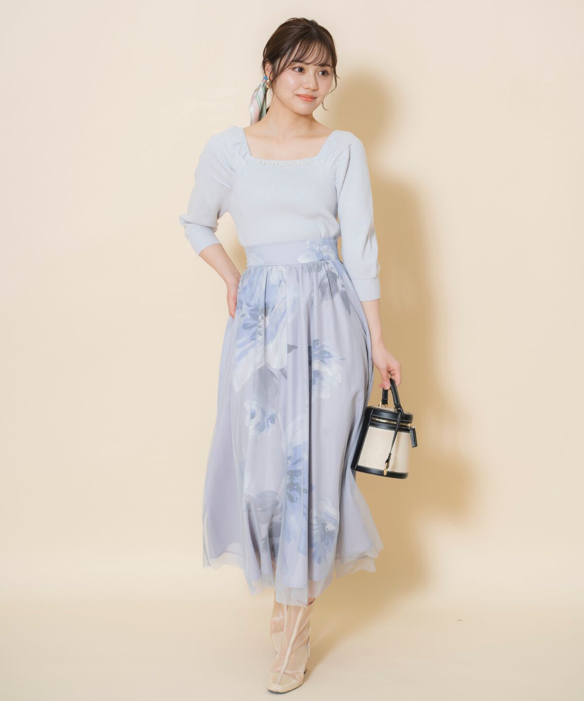 WILLSELECTION「パール装飾パフニットプルオーバー」|ニット・セーター|