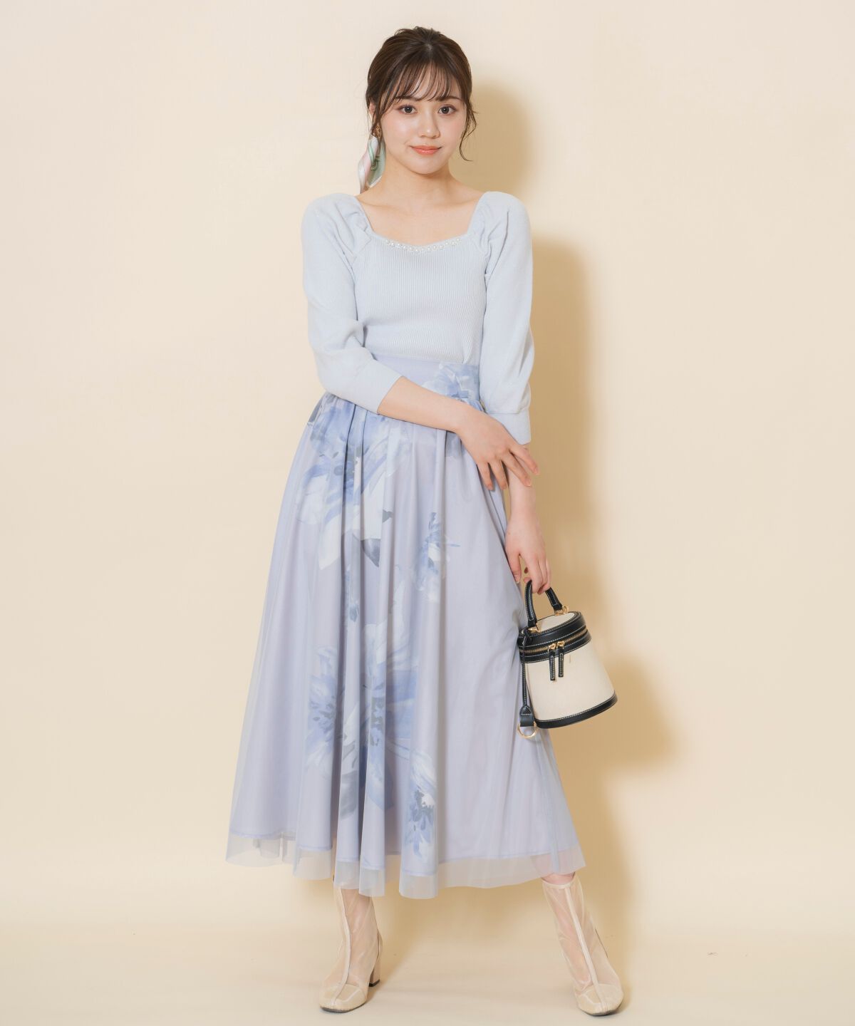 WILLSELECTION「パール装飾パフニットプルオーバー」|ニット・セーター|