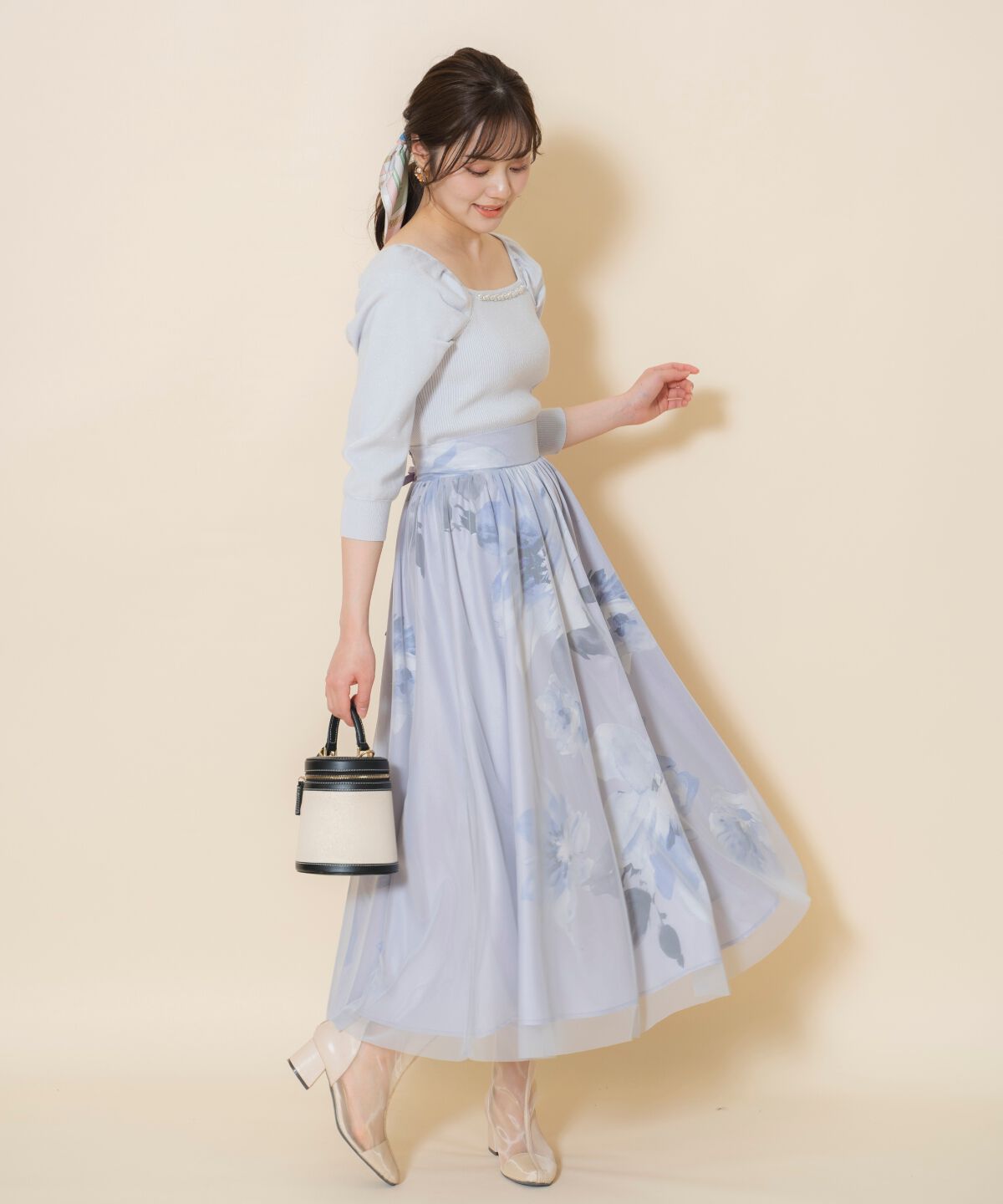 WILLSELECTION「パール装飾パフニットプルオーバー」|ニット・セーター|