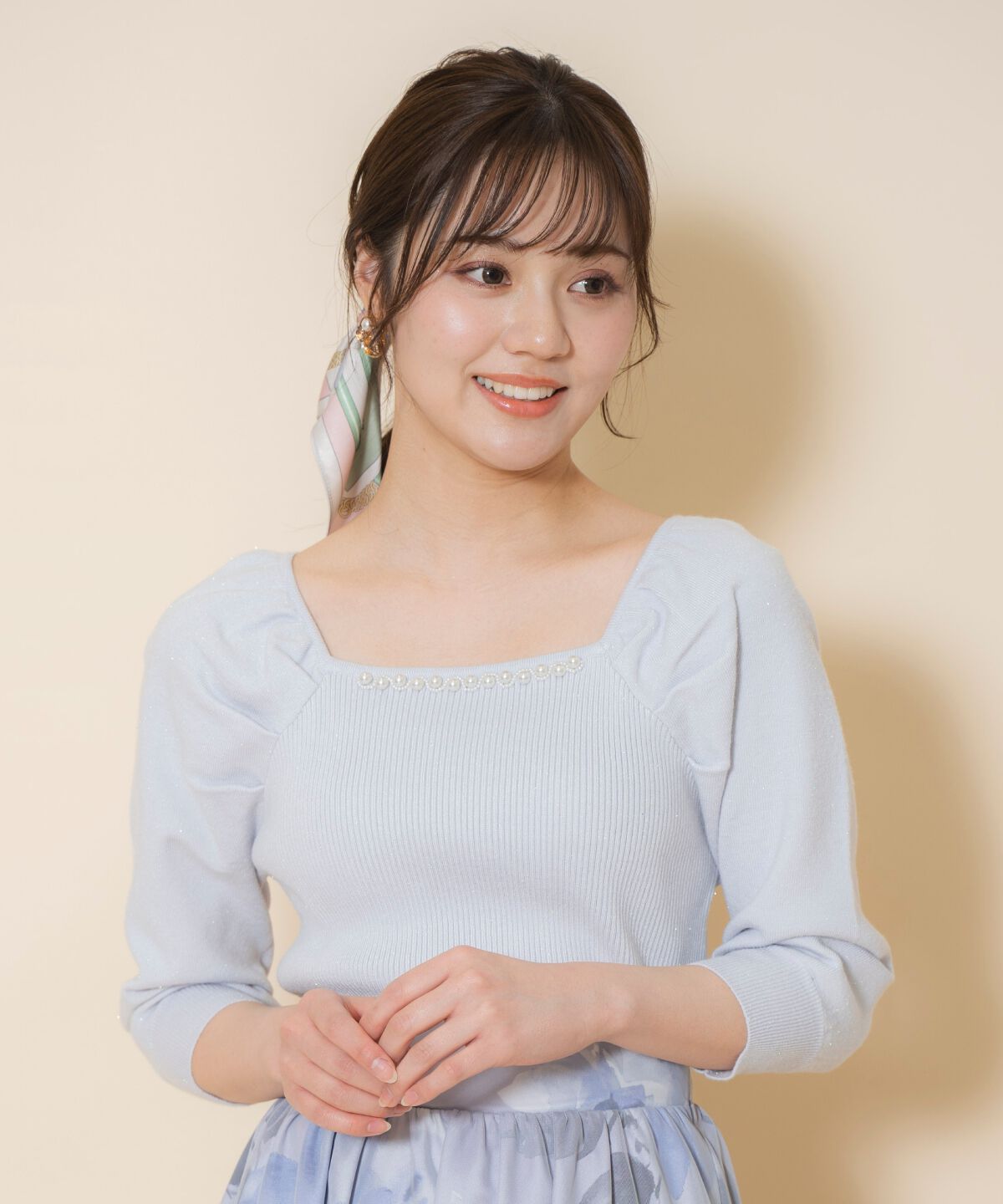 WILLSELECTION「パール装飾パフニットプルオーバー」|ニット・セーター|