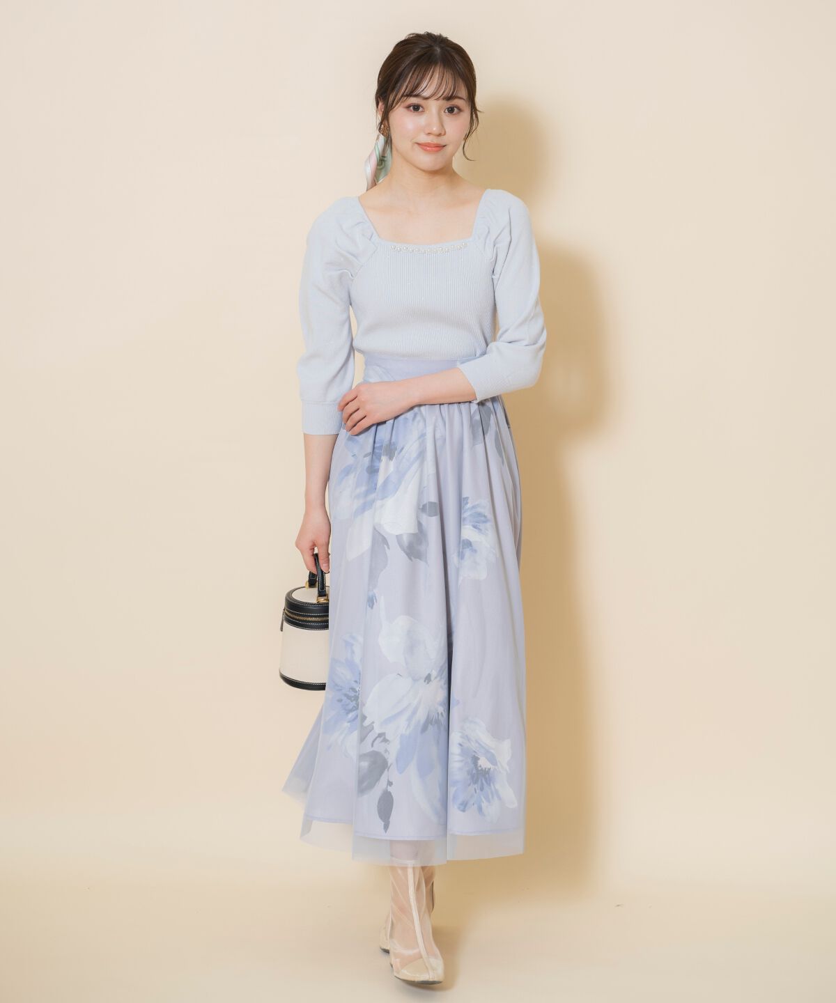 WILLSELECTION「パール装飾パフニットプルオーバー」|ニット・セーター|