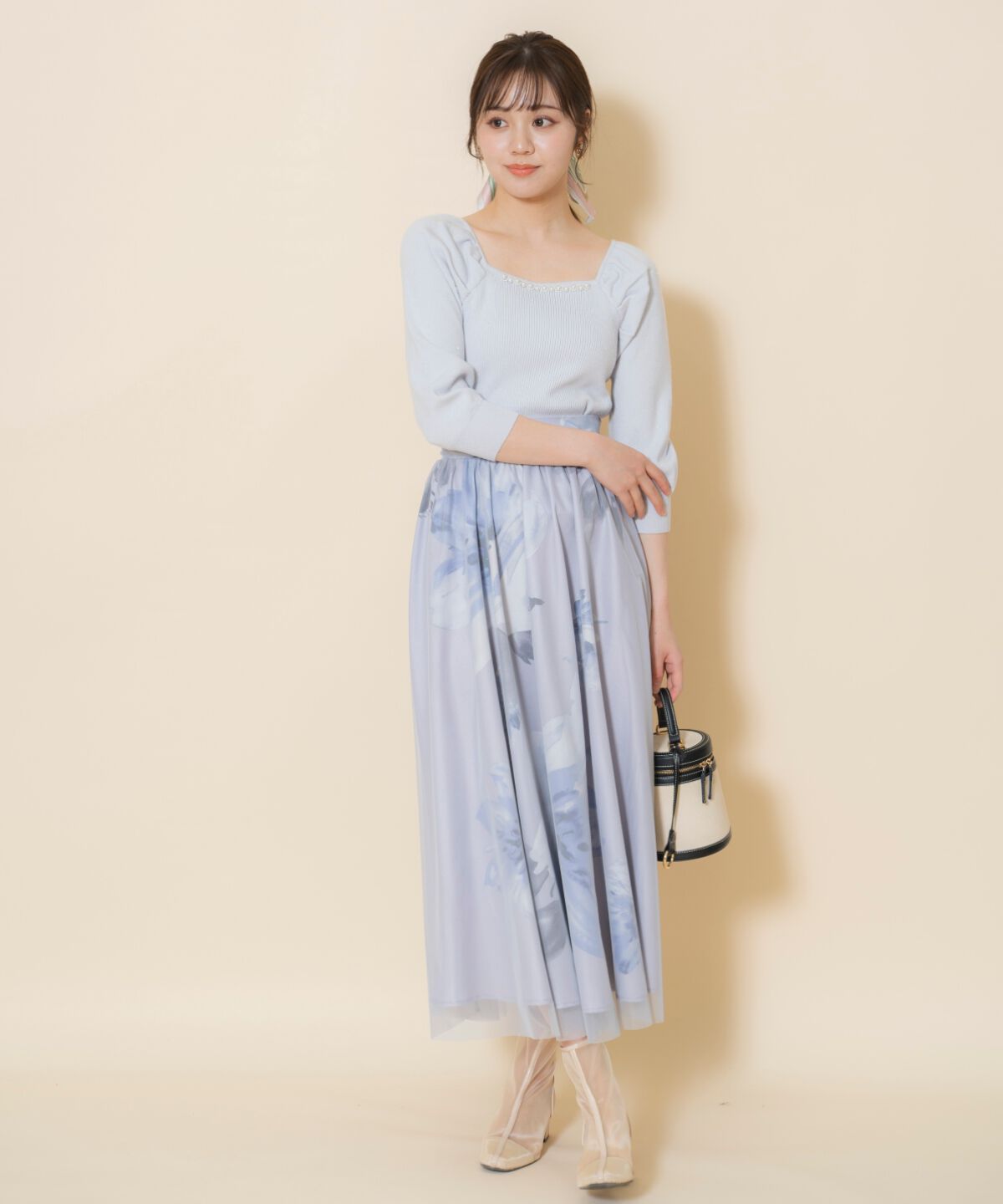 WILLSELECTION「パール装飾パフニットプルオーバー」|ニット・セーター|