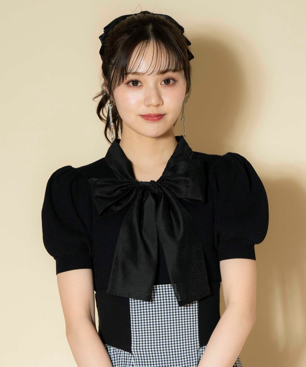 WILLSELECTION「オーガンジーリボンボリューム袖プルオーバー」|ニット・セーター|