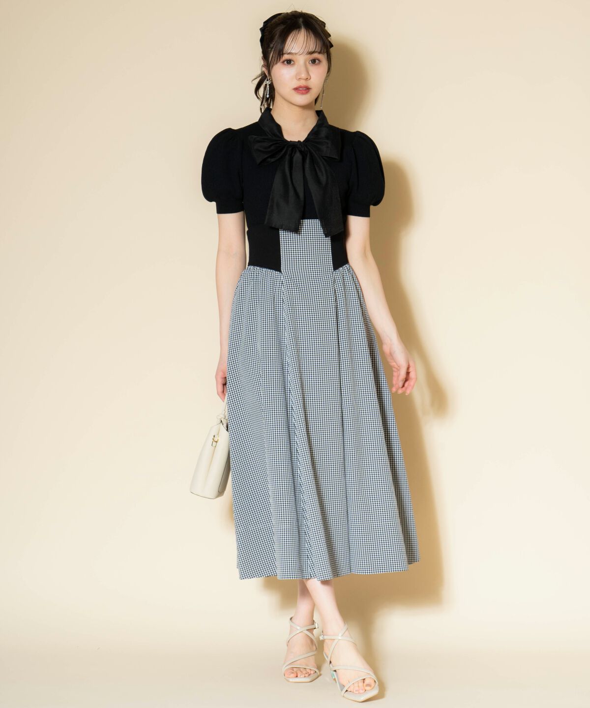 WILLSELECTION「オーガンジーリボンボリューム袖プルオーバー」|ニット・セーター|