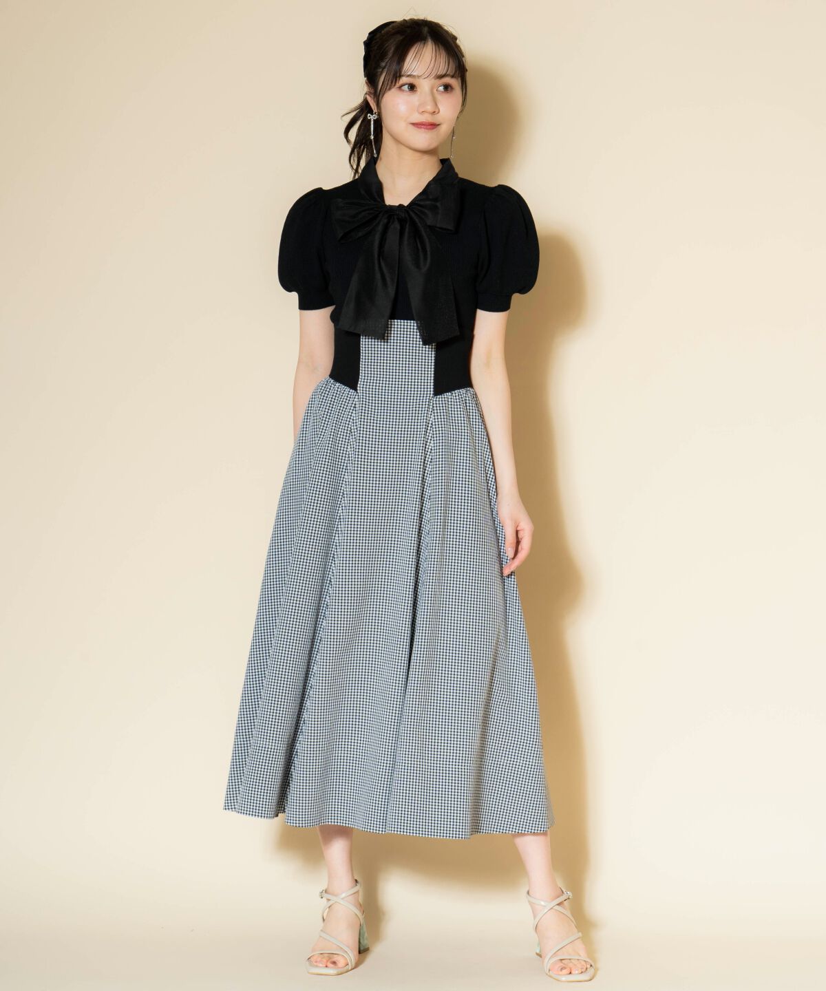 WILLSELECTION「オーガンジーリボンボリューム袖プルオーバー」|ニット・セーター|