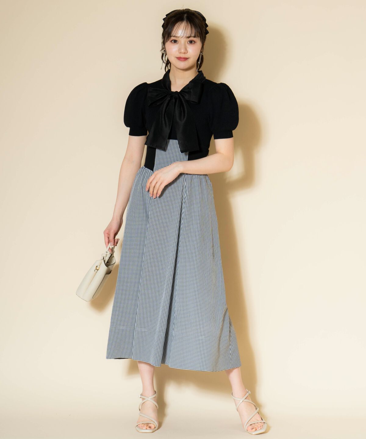 WILLSELECTION「オーガンジーリボンボリューム袖プルオーバー」|ニット・セーター|