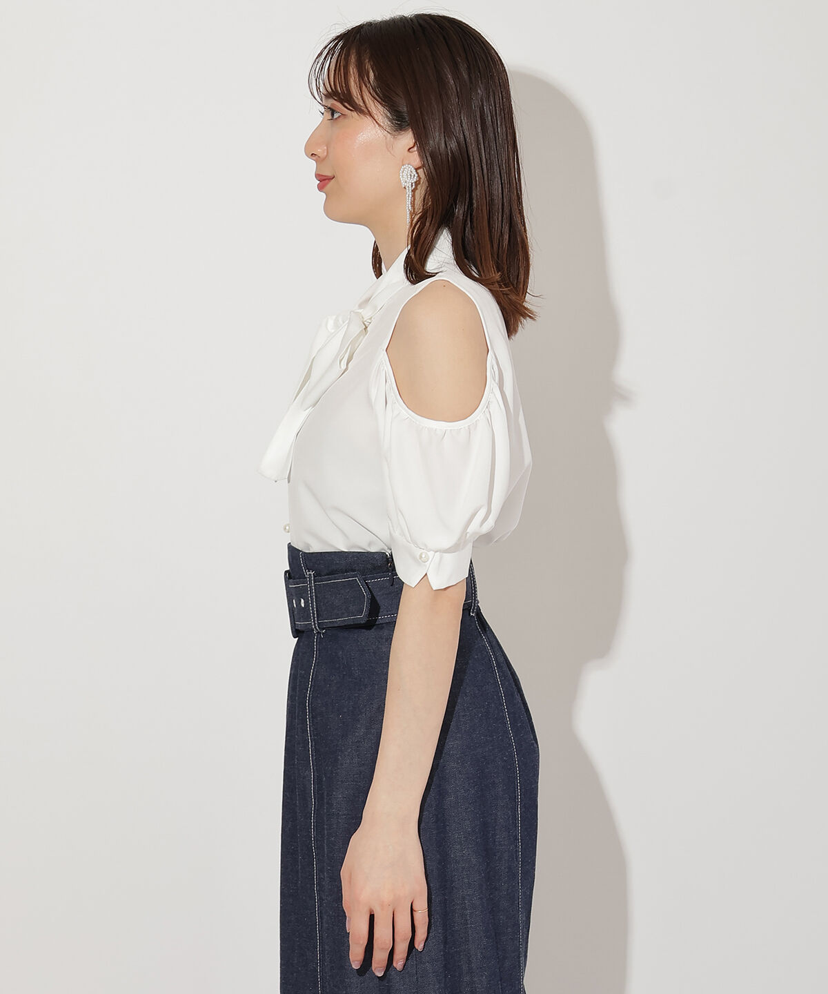 WILLSELECTION「オープンショルダーリボンタイブラウス」|シャツ・ブラウス|