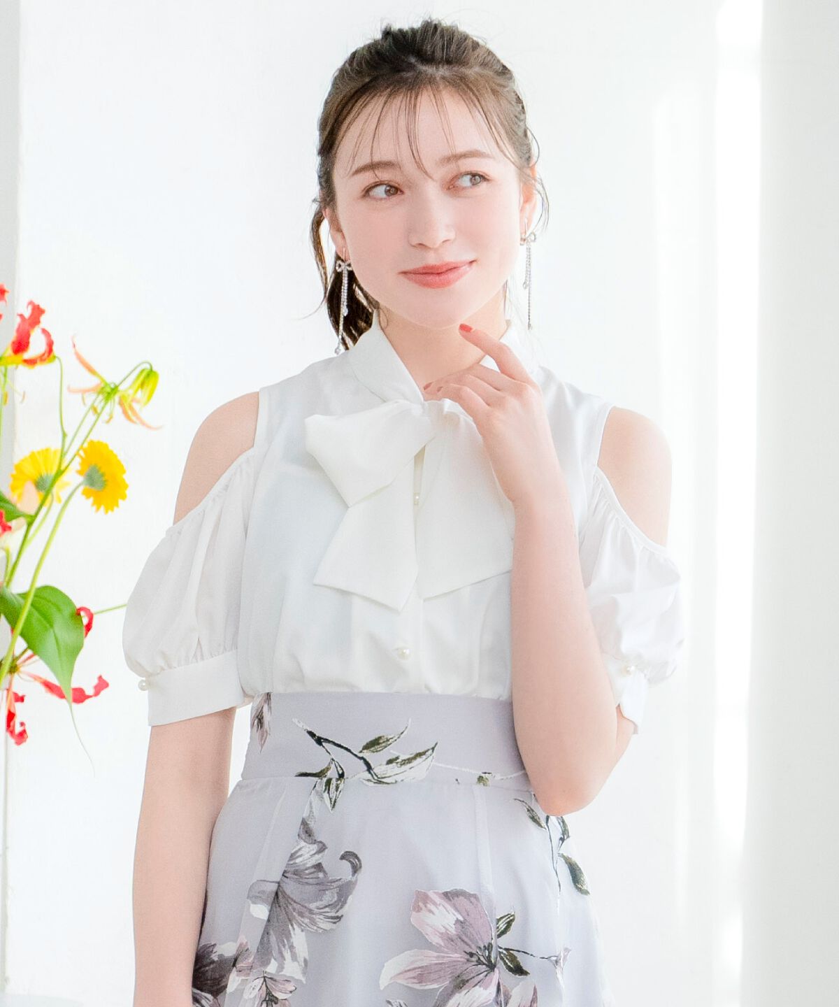 WILLSELECTION「オープンショルダーリボンタイブラウス」|シャツ・ブラウス|