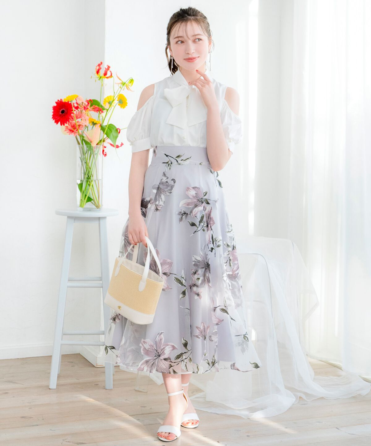 WILLSELECTION「オープンショルダーリボンタイブラウス」|シャツ・ブラウス|