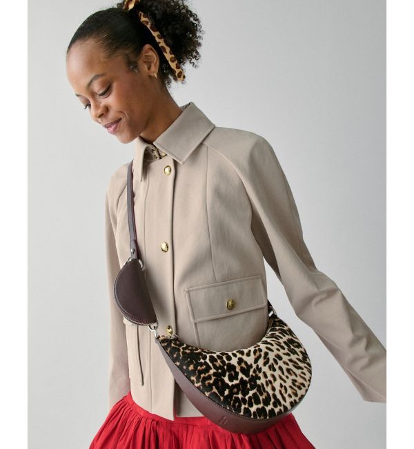 kate spade new york「ケーエスデュオ ダウンタウン レオパード ヘアカーフ クロスボディ バッグ」|ショルダー・メッセンジャー|BLACK