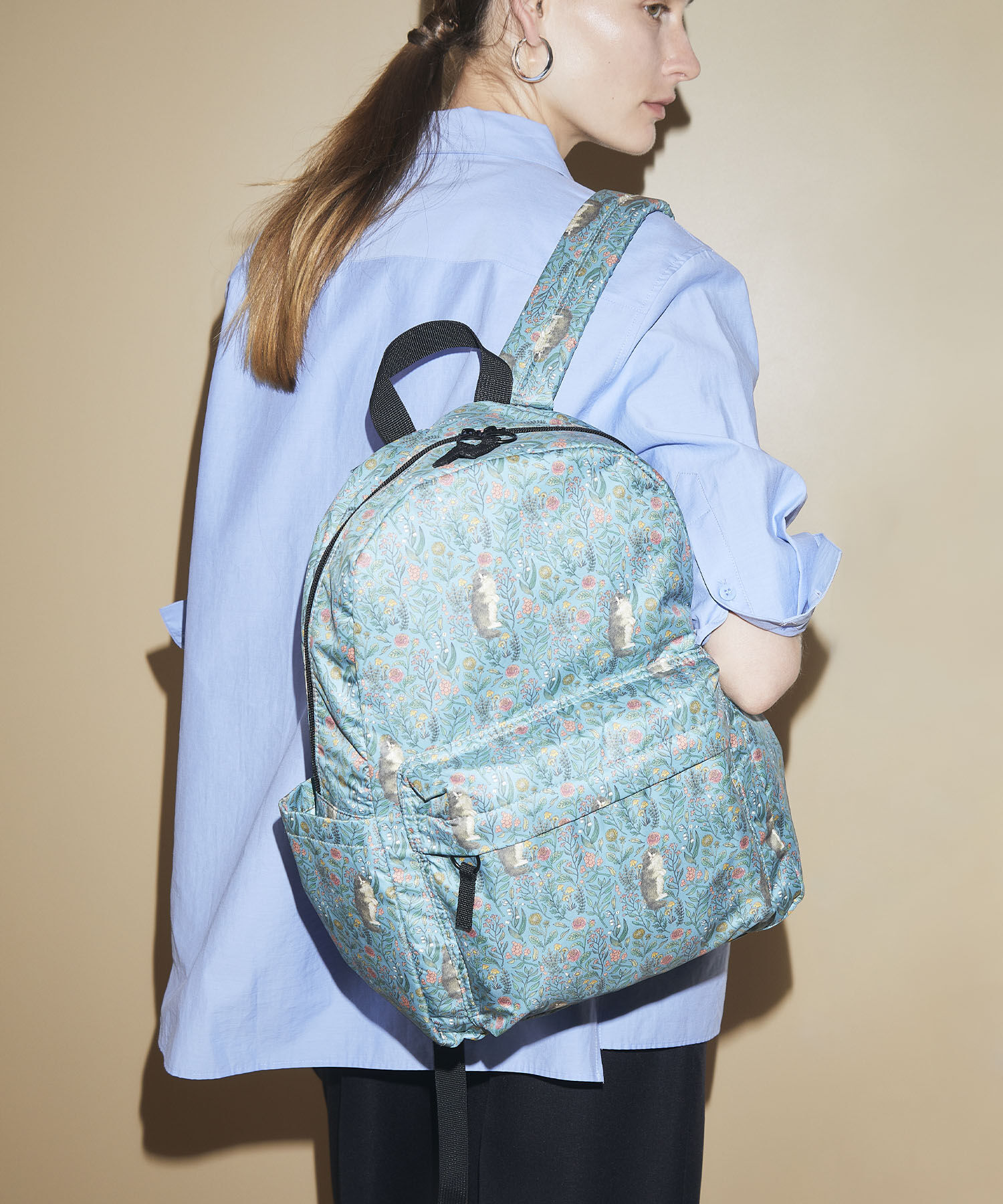 TOPKAPI TREASURE「【TREASURE TOPKAPI】プリント ショルダーバッグ付き リュック / バックパック」|ショルダー・メッセンジャー|グリーン