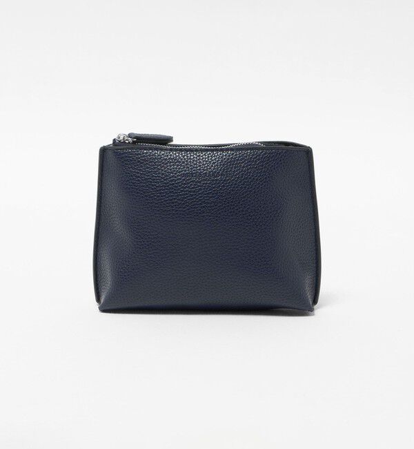 UNITED ARROWS「レザーライク ポーチ S」|ハンドバッグ|NAVY