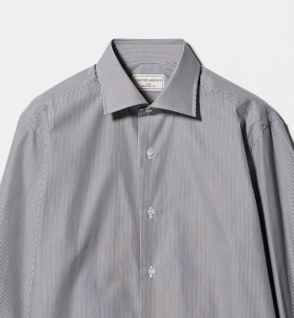 UNITED ARROWS「THOMAS MASON/トーマスメイソン ブラック ストライプ セミワイドカラー シャツ」|シャツ・ブラウス|