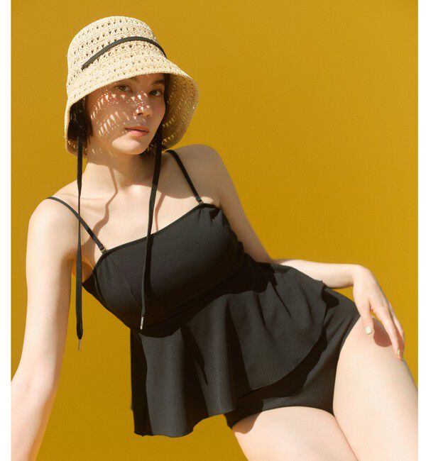 UNITED ARROWS green label relaxing「ジョーゼット風 ペプラムビスチェ&ショーツ スイムウェア / 水着」|その他|BLACK