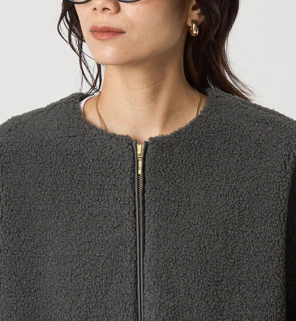 UNITED ARROWS green label relaxing「［size SHORTあり］ボア ノーカラー ブルゾン」|ブルゾン・スタジャン|