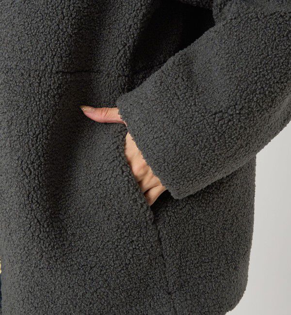 UNITED ARROWS green label relaxing「［size SHORTあり］ボア ノーカラー ブルゾン」|ブルゾン・スタジャン|