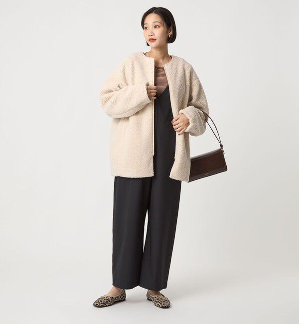 UNITED ARROWS green label relaxing「［size SHORTあり］ボア ノーカラー ブルゾン」|ブルゾン・スタジャン|