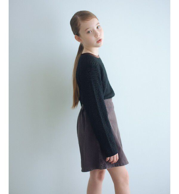 UNITED ARROWS green label relaxing「花柄 ジャガードトップス / キッズ  100cm-160cm」|Tシャツ・カットソー|BLACK