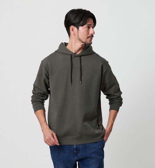 BEAUTY&YOUTH UNITED ARROWS「【WEB限定 WARDROBE SMART】ダブルニット  スウェット パーカー/セットアップ対応」|パーカー|DK.GRAY