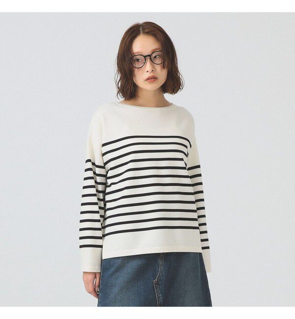 Ray BEAMS 「ORCIVAL / ボートネック プルオーバー」|ニット・セーター|1028 ECRU*NAVY