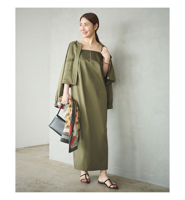 Demi-Luxe BEAMS 「エディター東原妙子 &times; Demi-Luxe BEAMS / シャイニー キャミソール ワンピース」|ワンピース|OLIVE