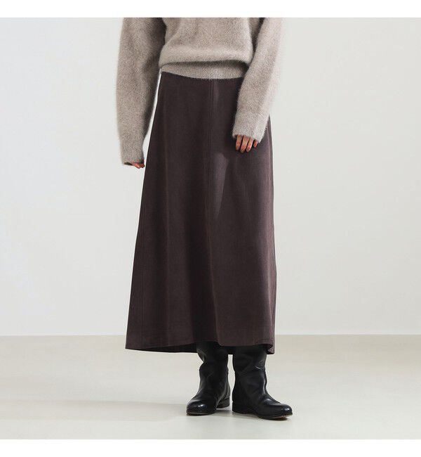 Demi-Luxe BEAMS 「フェイクスエード フレアスカート」|スカート|