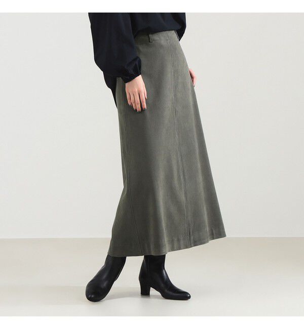 Demi-Luxe BEAMS 「フェイクスエード フレアスカート」|スカート|OLIVE