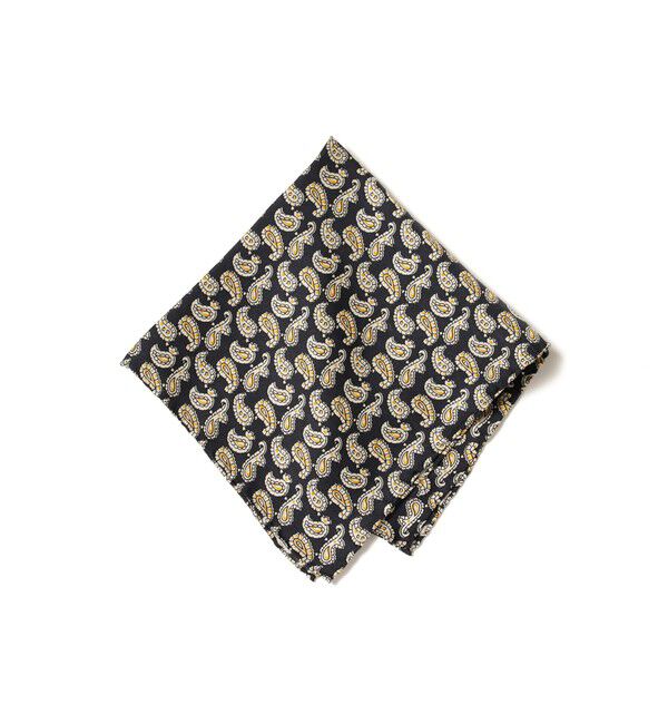 BEAMS PLUS「BEAMS PLUS / シルク ミニペイズリー プリント チーフ」|ハンカチ|NAVY