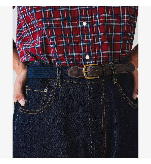 BEAMS PLUS「Leather Tab Cotton Belt」|ベルト|