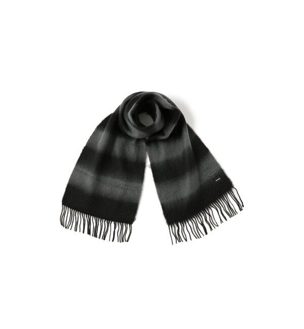 BEAMS「ボーダー ビッグ ストール」|マフラー|GREY