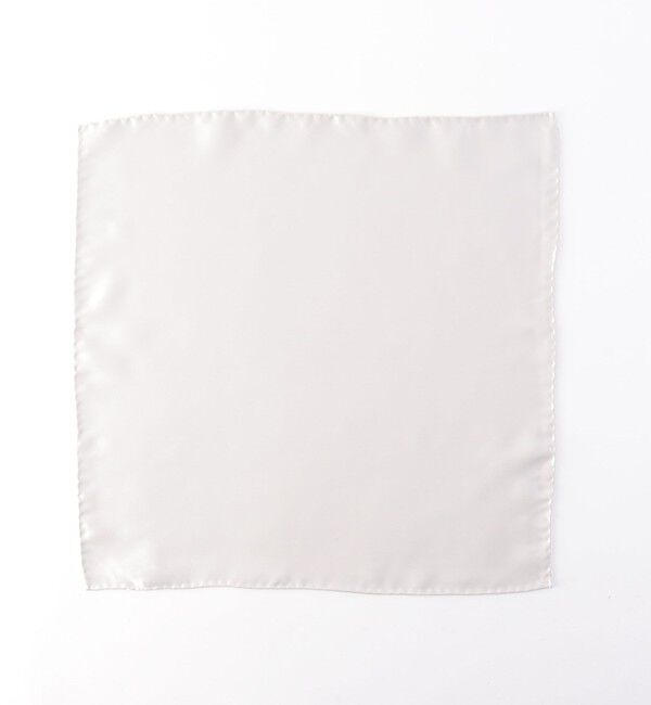 SHIPS「SHIPS: シルク サテン ホワイト ソリッド ポケットチーフ 」|ハンカチ|グレー