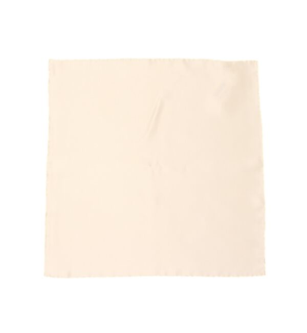 SHIPS「SHIPS: シルク サテン ホワイト ソリッド ポケットチーフ 」|ハンカチ|ベージュ