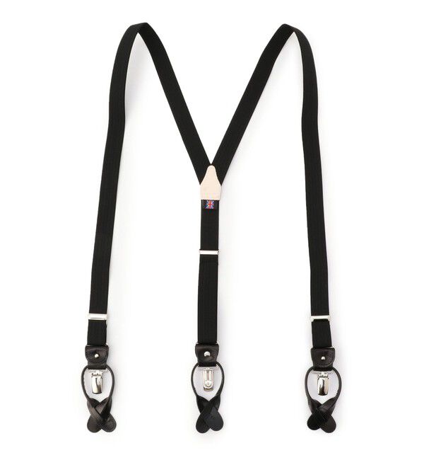 SHIPS「ALBERT THURSTON: 2.5cm ヘリンボーン サスペンダー」|サスペンダー|ブラック