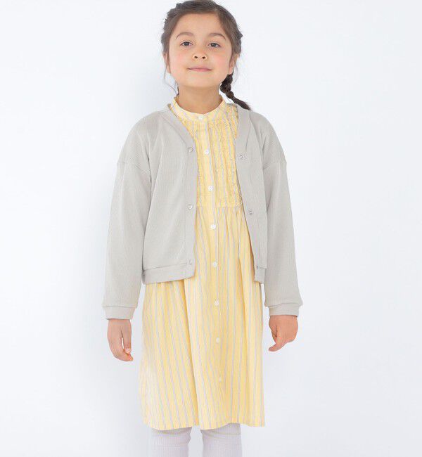 SHIPS KIDS「SHIPS KIDS:100～130cm / ワッフル スナップ カーディガン」|カーディガン|