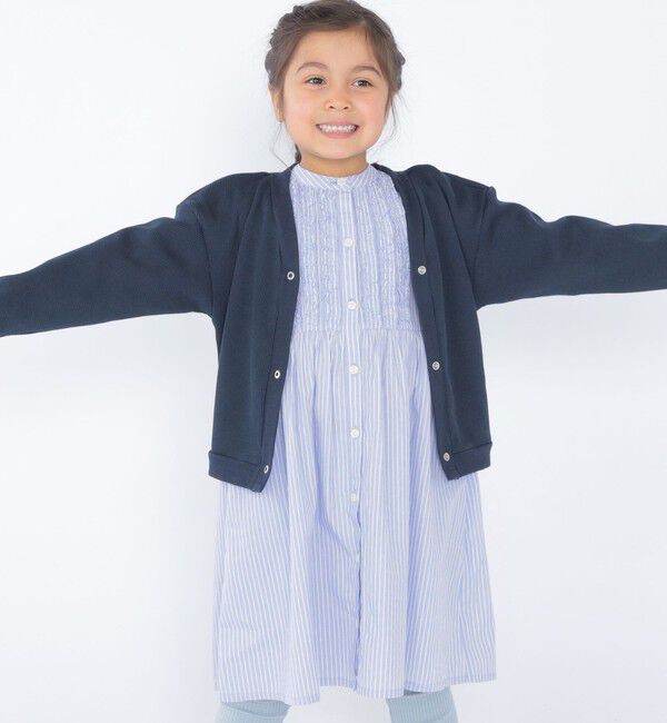 SHIPS KIDS「SHIPS KIDS:100～130cm / ワッフル スナップ カーディガン」|カーディガン|