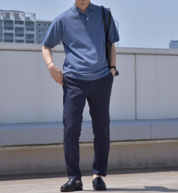 SHIPS any「SHIPS any:〈接触冷感〉ハイゲージ リネンミックス サマー ニット ポロシャツ 25SS◇」|ポロシャツ|