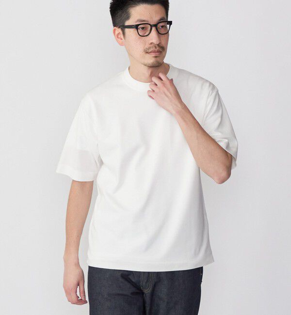 SHIPS「SHIPS:〈接触冷感〉トリコット ジャカード クルーネック Tシャツ」|Tシャツ・カットソー|