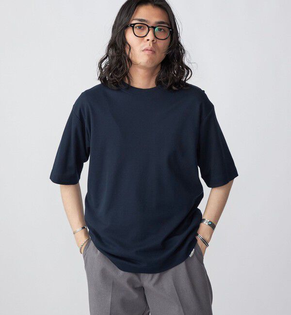 SHIPS「SHIPS:〈接触冷感〉トリコット ジャカード クルーネック Tシャツ」|Tシャツ・カットソー|